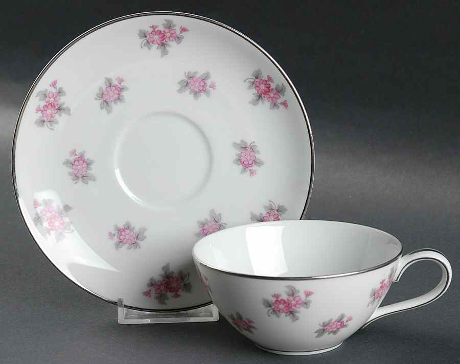 Rose Palace Flat Cup & Saucer Set by Noritake-1