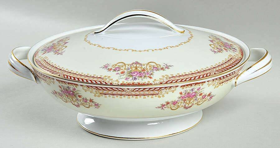 Royal Ruby Round Covered Vegetable by Noritake-1