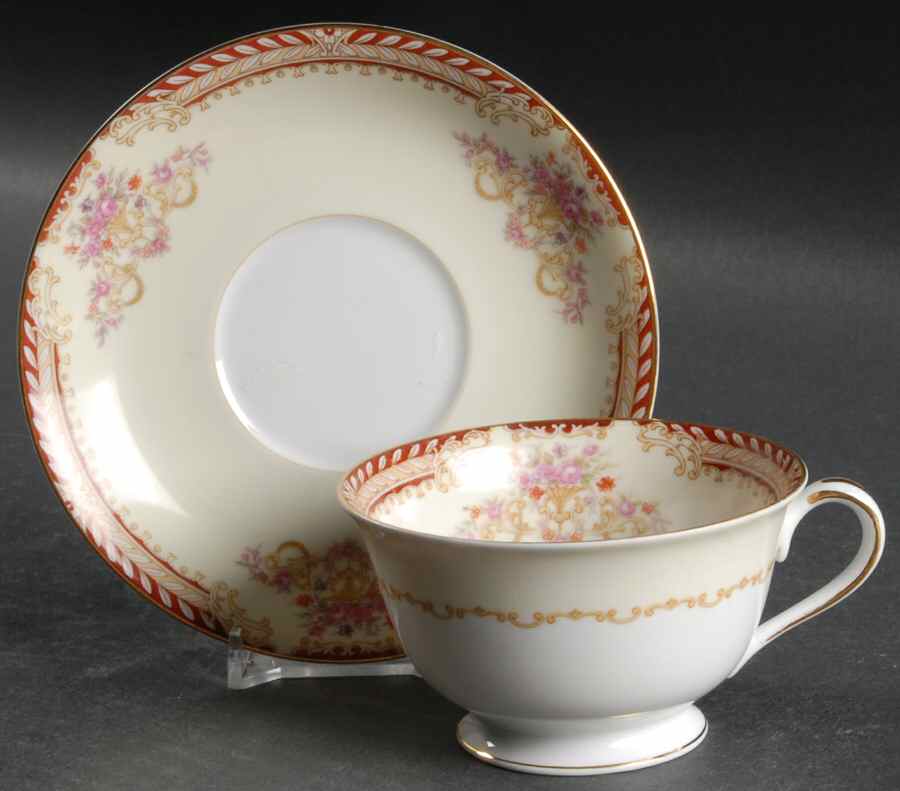 Royal Ruby Footed Cup & Saucer Set by Noritake-1