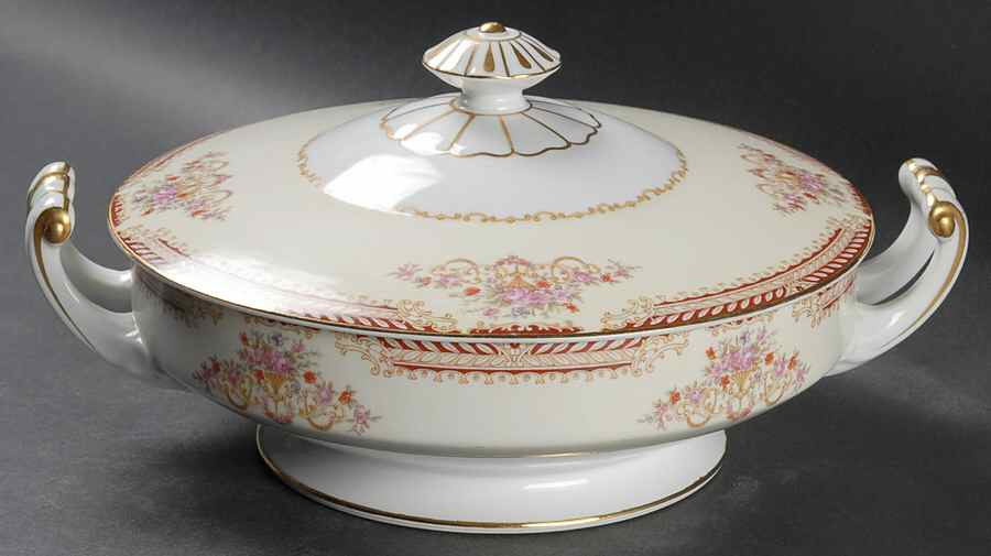 Royal Ruby Round Covered Vegetable by Noritake-1