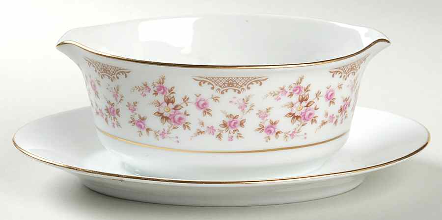 Rosalie Gravy Boat with Attached Underplate by Noritake-1