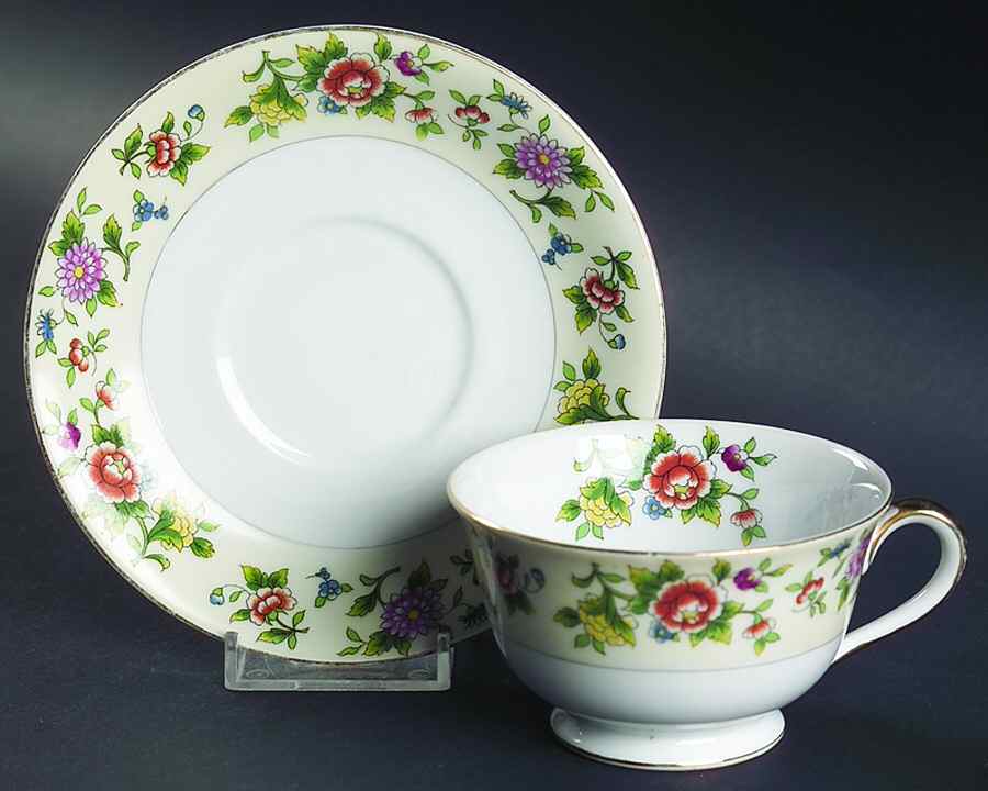 Rosalind Footed Cup & Saucer Set by Noritake-1