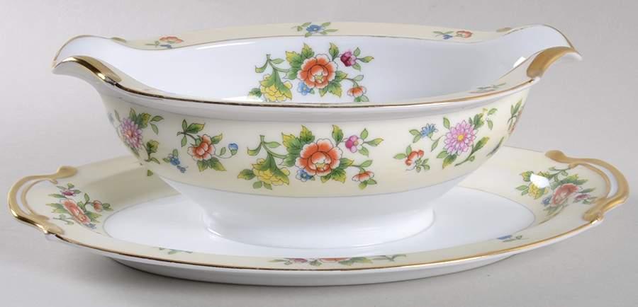 Rosalind Gravy Boat with Attached Underplate by Noritake-1