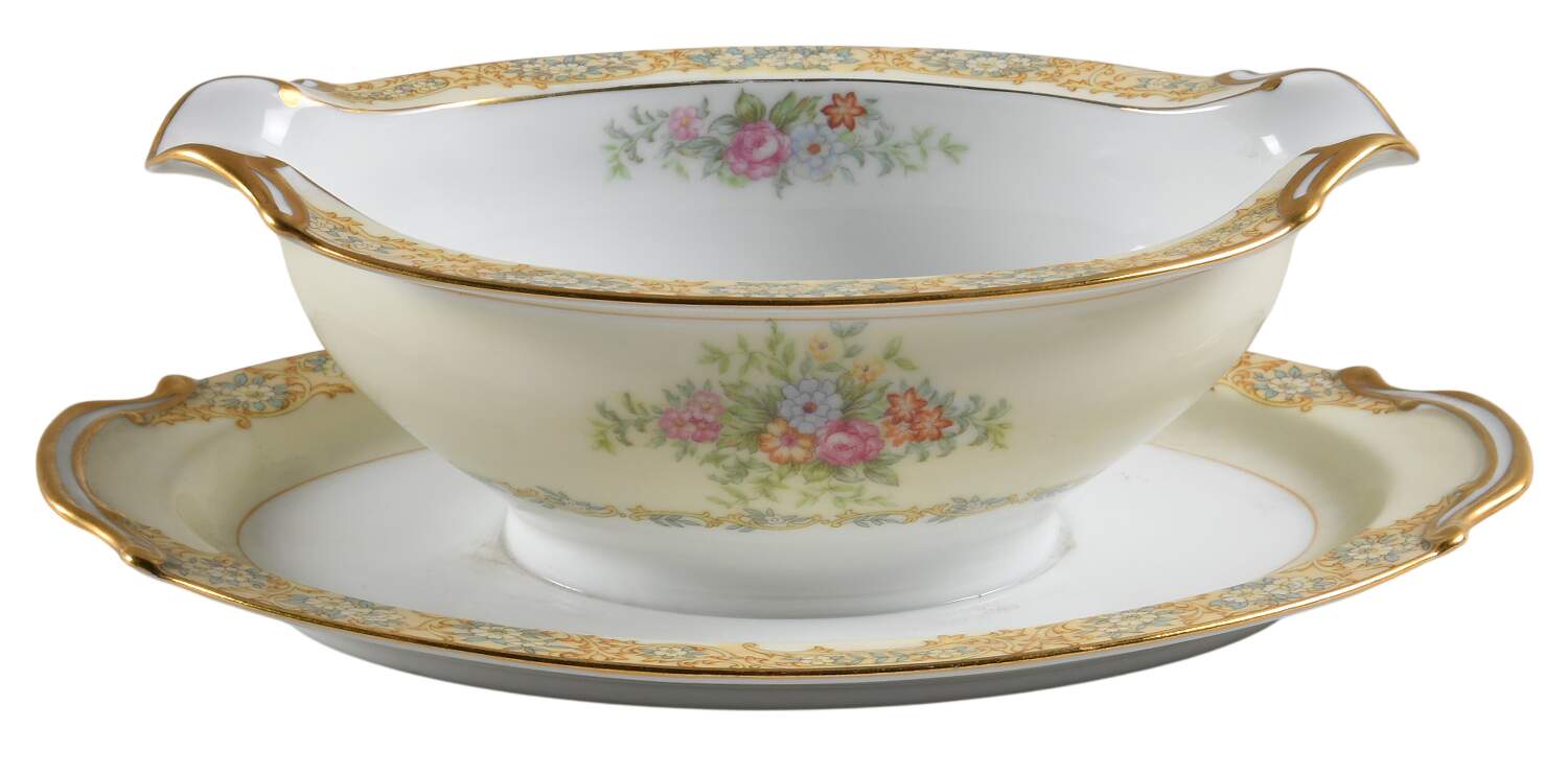 Rosanne Gravy Boat with Attached Underplate by Noritake-1