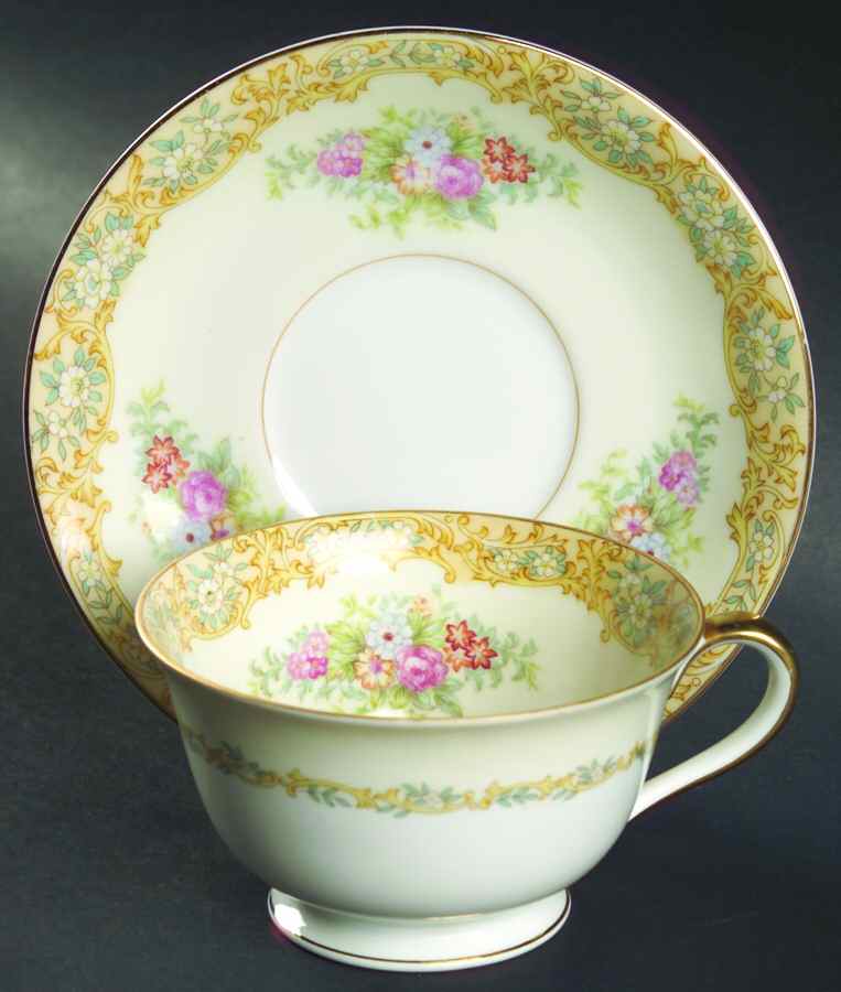 Rosanne Footed Cup & Saucer Set by Noritake-1