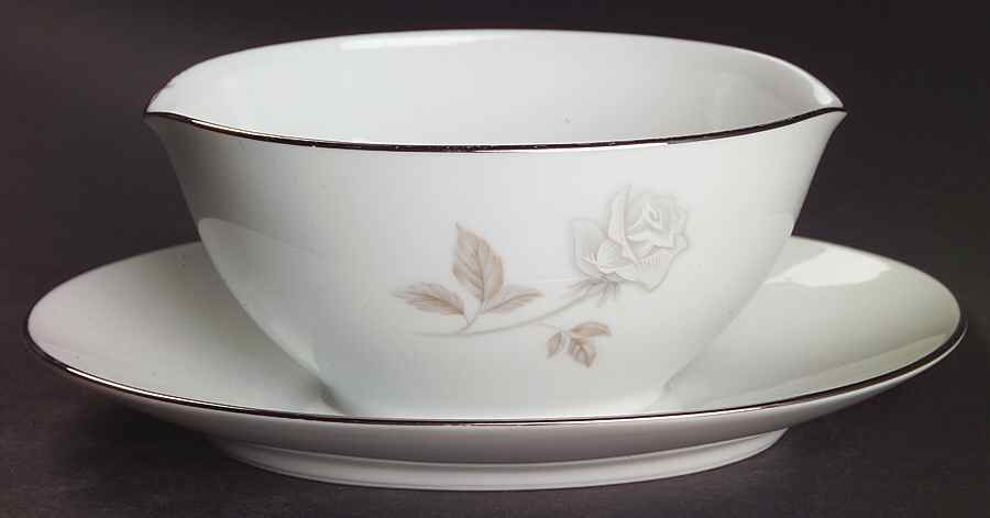Rosay Gravy Boat with Attached Underplate by Noritake-1