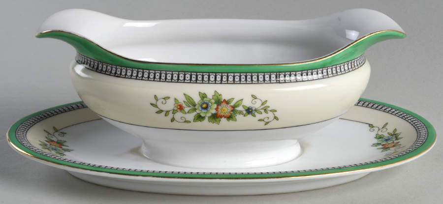 Roseara Gravy Boat with Attached Underplate by Noritake-1