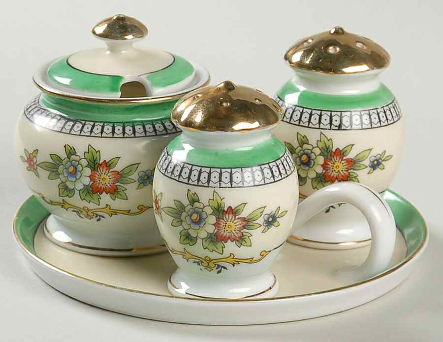 Roseara (5 Pc) Condiment Set (Mustard, SAP, & Tray) by Noritake-1