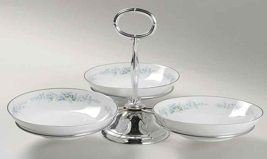 Roseberry 7" x 12" 3-Part Relish & Metal Stand (FR) HC by Noritake-1