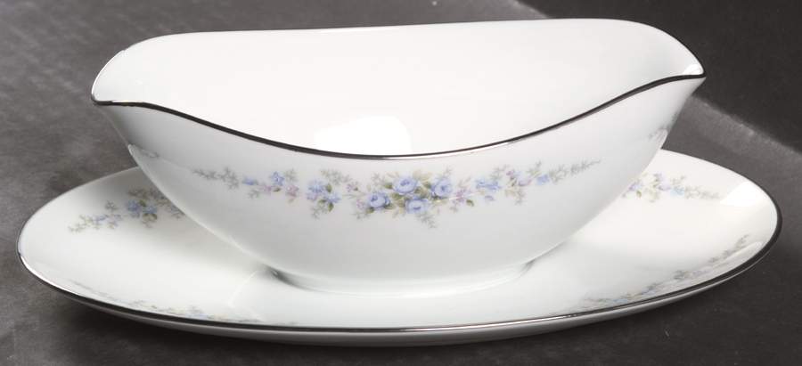 Roseberry Gravy Boat with Attached Underplate by Noritake-1