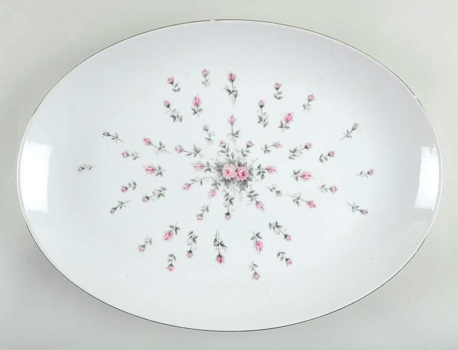 Rosebud 14" Oval Serving Platter by Noritake-1