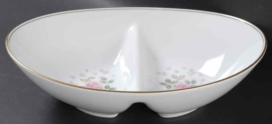 Rosebud 10" Oval Divided Vegetable Bowl by Noritake-1