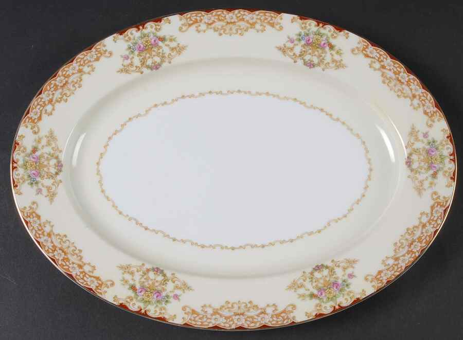 Rosebud 11" Oval Serving Platter by Noritake-1