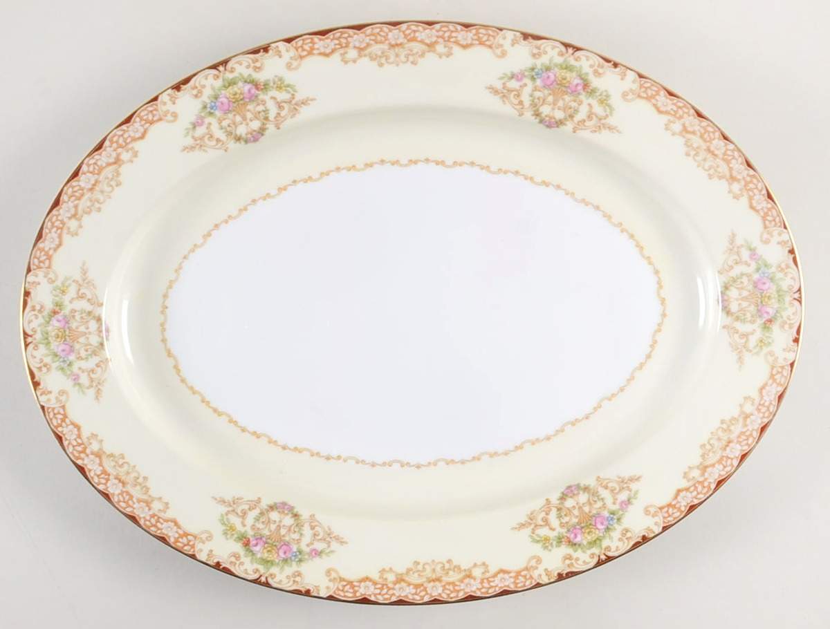 Rosebud 13" Oval Serving Platter by Noritake-1