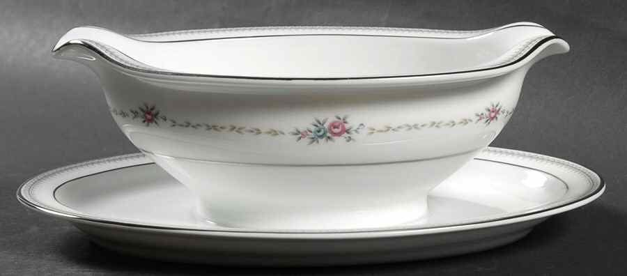 Rosedawn Gravy Boat with Attached Underplate by Noritake-1