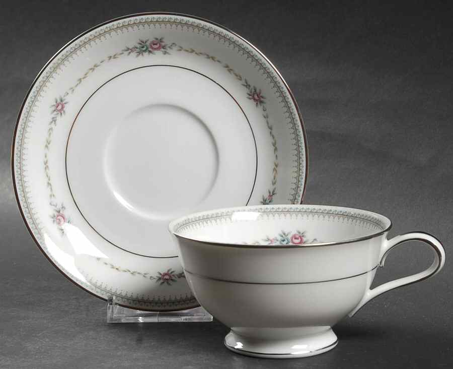 Rosedawn Footed Cup & Saucer Set by Noritake-1