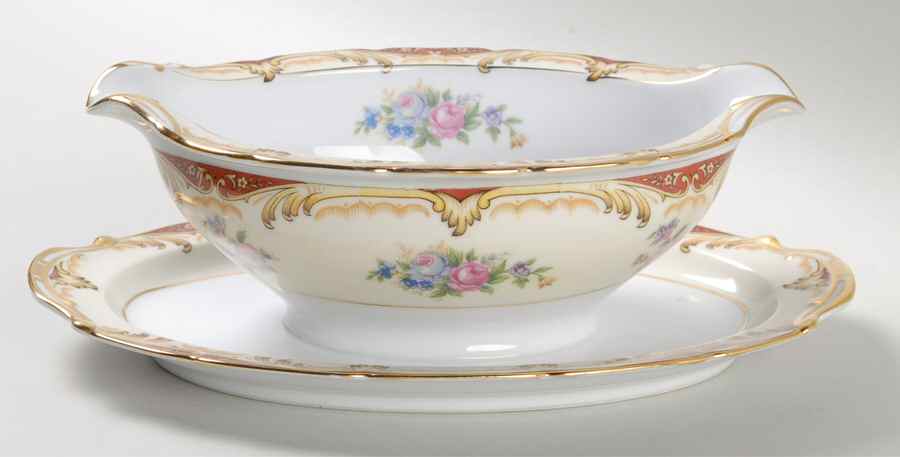 Roseda Gravy Boat with Attached Underplate by Noritake-1