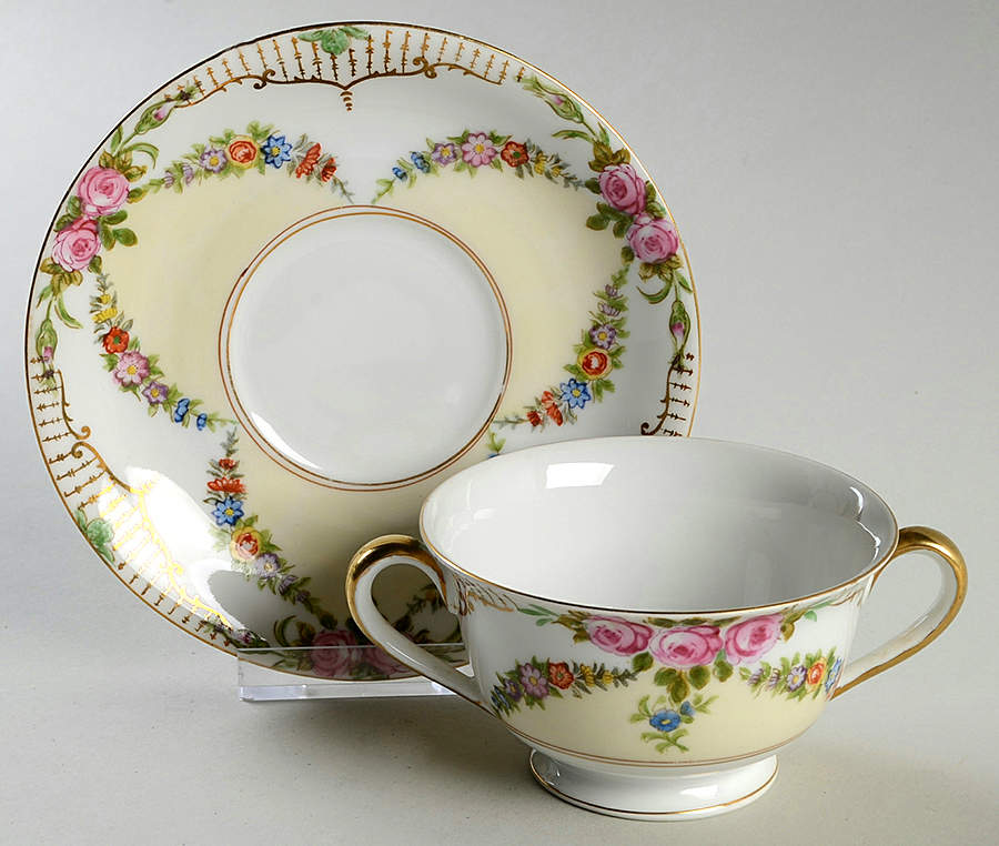 Rosedale Footed Bouillon Cup & Saucer by Noritake-1