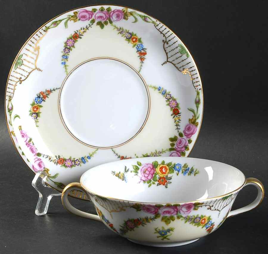 Rosedale Flat Cream Soup Bowl & Saucer Set by Noritake-1