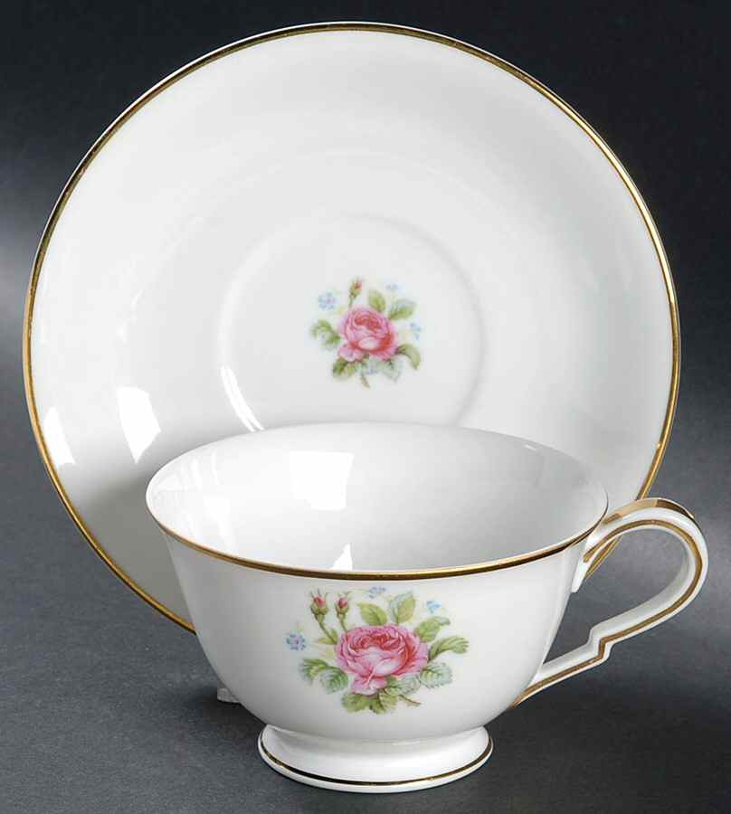 Rosedawn Footed Cup & Saucer Set by Noritake-1