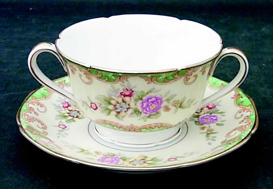 Roseglow Footed Bouillon Cup & Saucer by Noritake-1