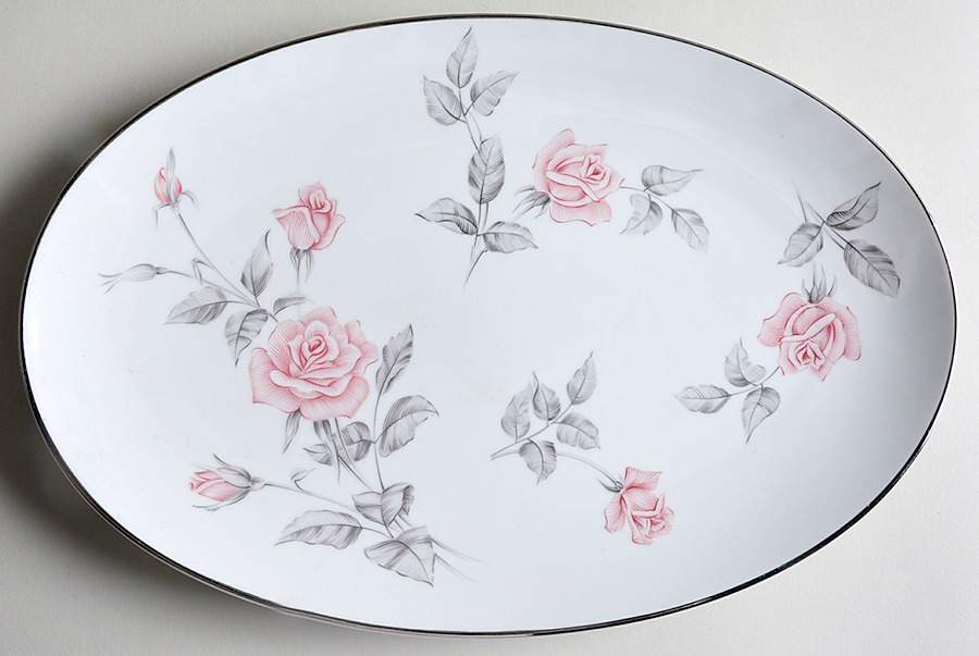 Roseglen 14" Oval Serving Platter by Noritake-1