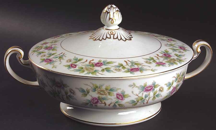 Roselace Round Covered Vegetable by Noritake-1