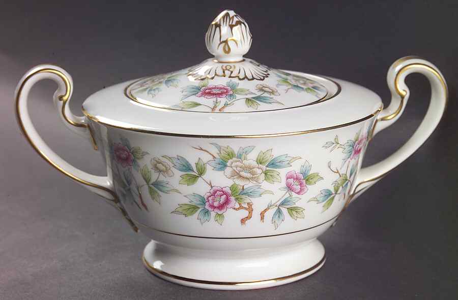 Roselace Sugar Bowl & Lid by Noritake-1