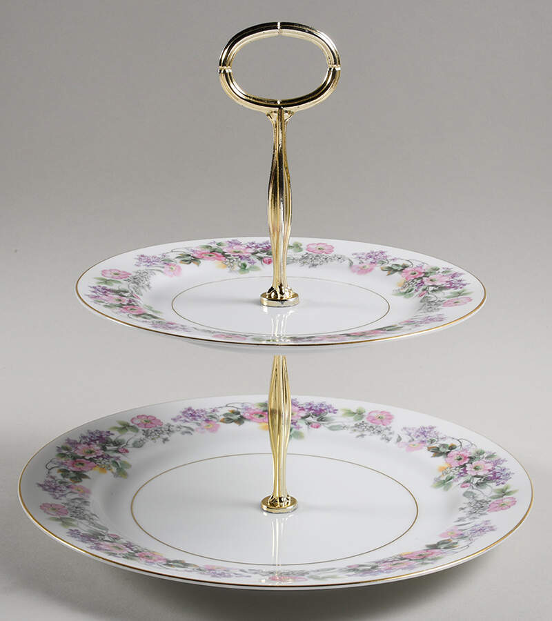 Roselane 6 5/8"-10"  2 Tiered Serving Tray (Dp, Sp) HC by Noritake-1