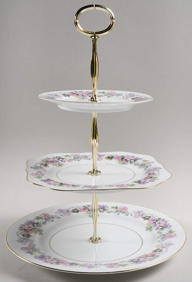 Roselane 13 7/8"-14 1/4" 3-Tiered Serving Tray(DP,SP,BB) HC by Noritake-1