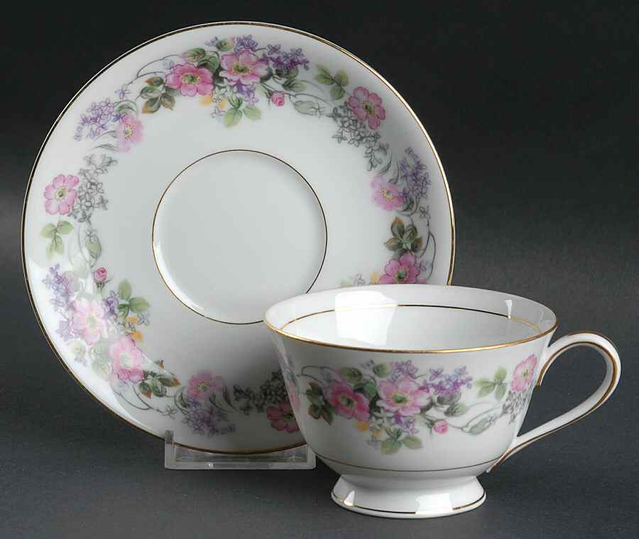 Roselane Footed Cup & Saucer Set by Noritake-1