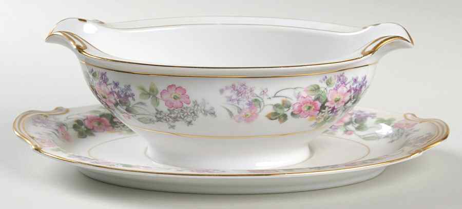 Roselane Gravy Boat with Attached Underplate by Noritake-1
