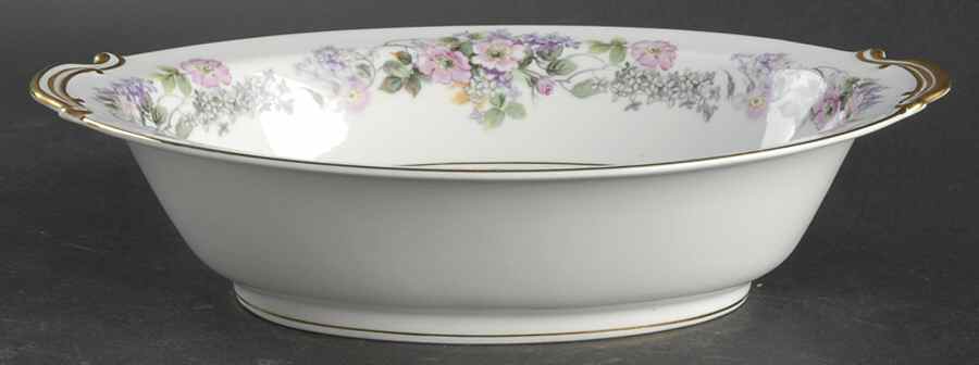 Roselane 10" Oval Vegetable Bowl by Noritake-1