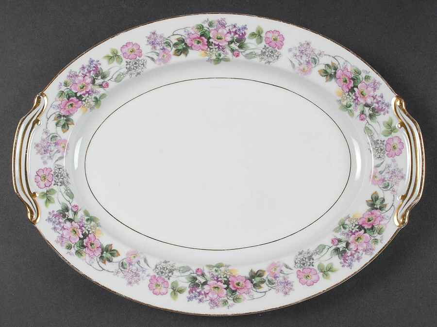 Roselane 11" Oval Serving Platter by Noritake-1