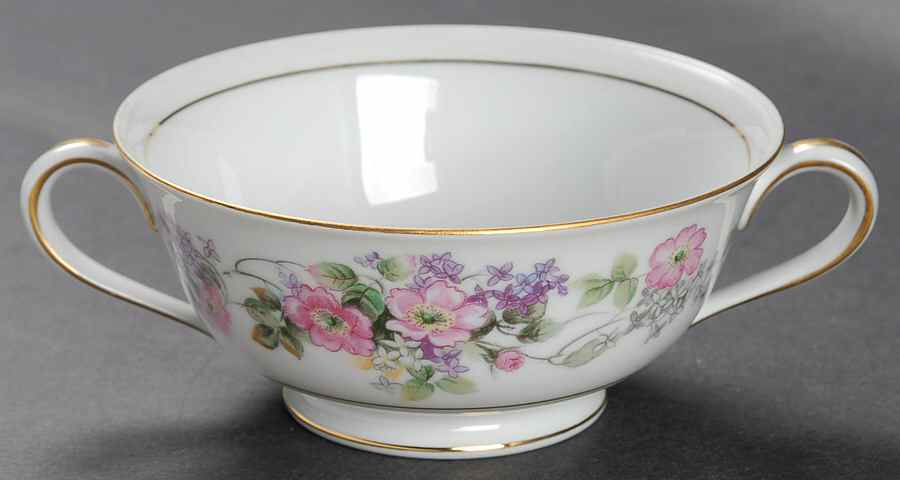 Roselane Footed Cream Soup Bowl by Noritake-1