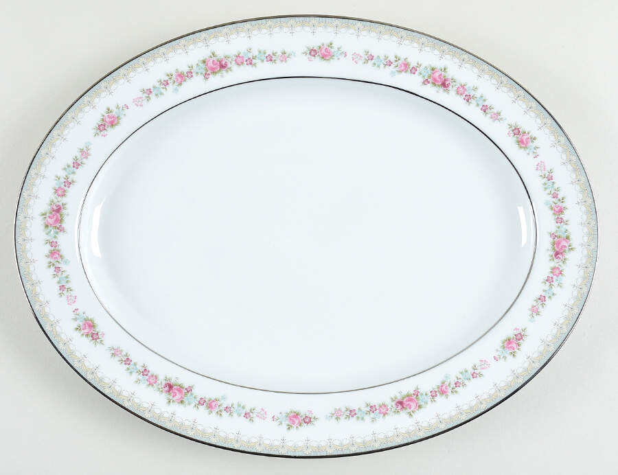 Roselane 16" Oval Serving Platter by Noritake-1