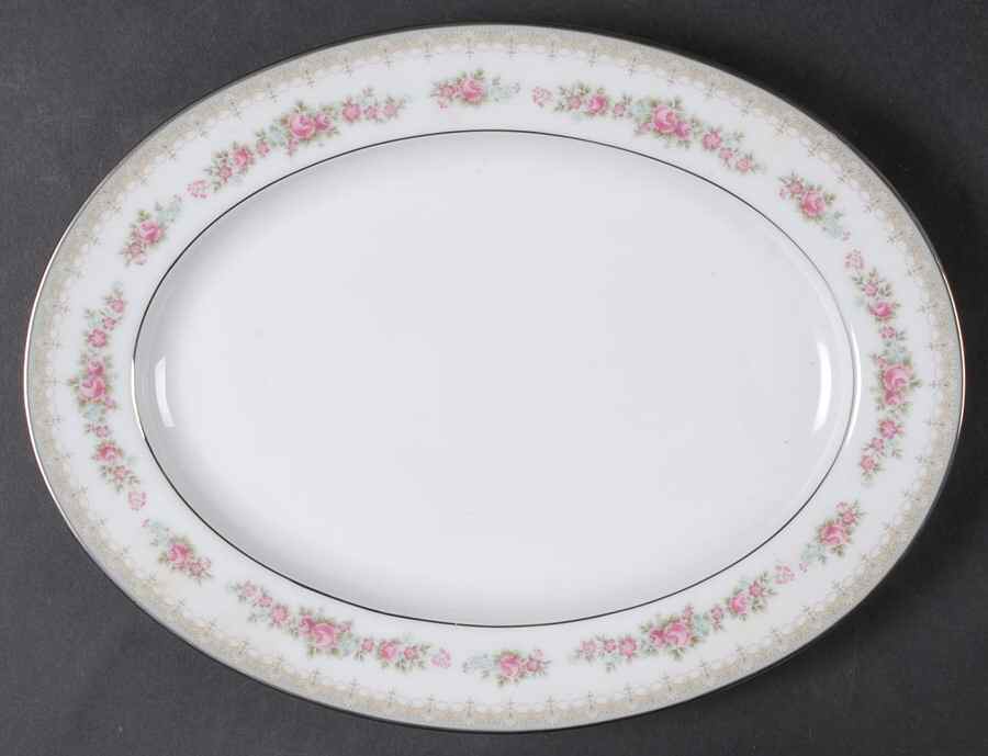 Roselane 11" Oval Serving Platter by Noritake-1