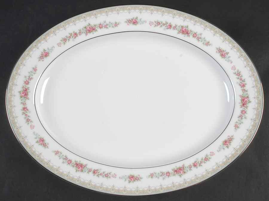 Roselane 13" Oval Serving Platter by Noritake-1