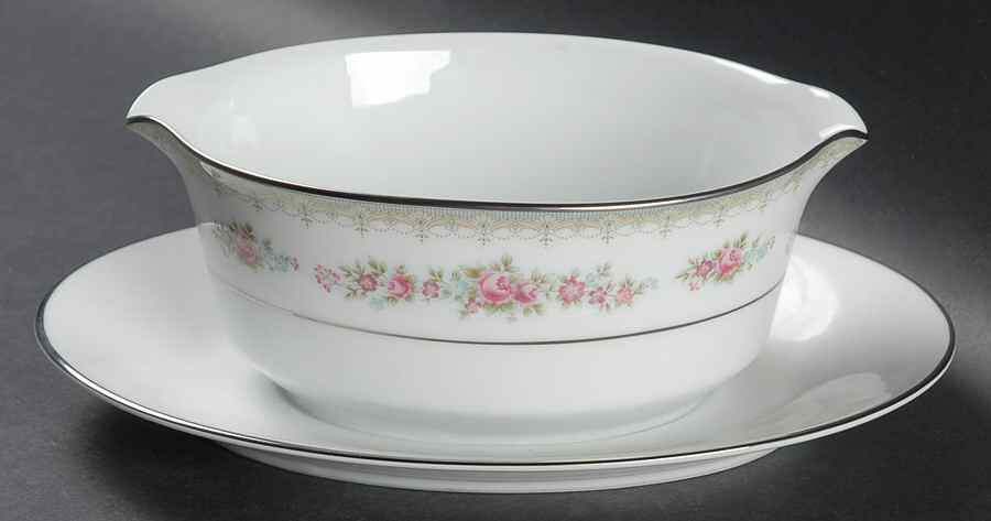 Roselane Gravy Boat with Attached Underplate by Noritake-1