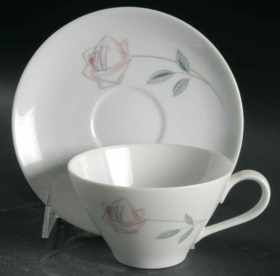 Roselin Flat Cup & Saucer Set by Noritake-1