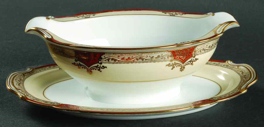 Roseolyn Gravy Boat with Attached Underplate by Noritake-1