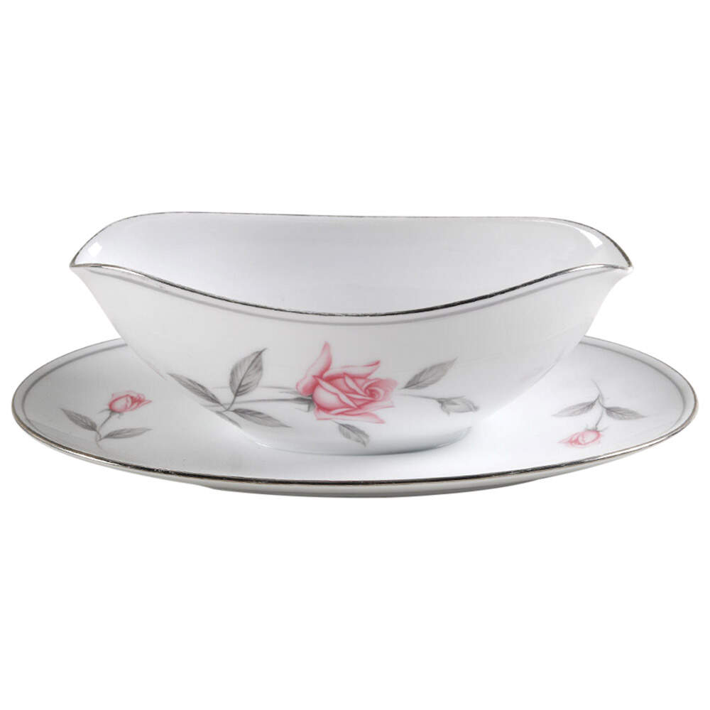 Rosemarie Gravy Boat with Attached Underplate by Noritake-1