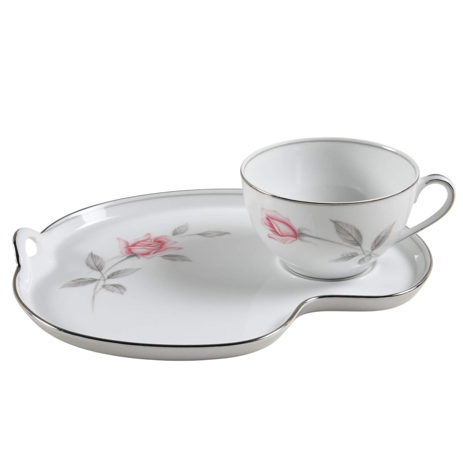 Rosemarie Snack Plate & Cup Set by Noritake-1