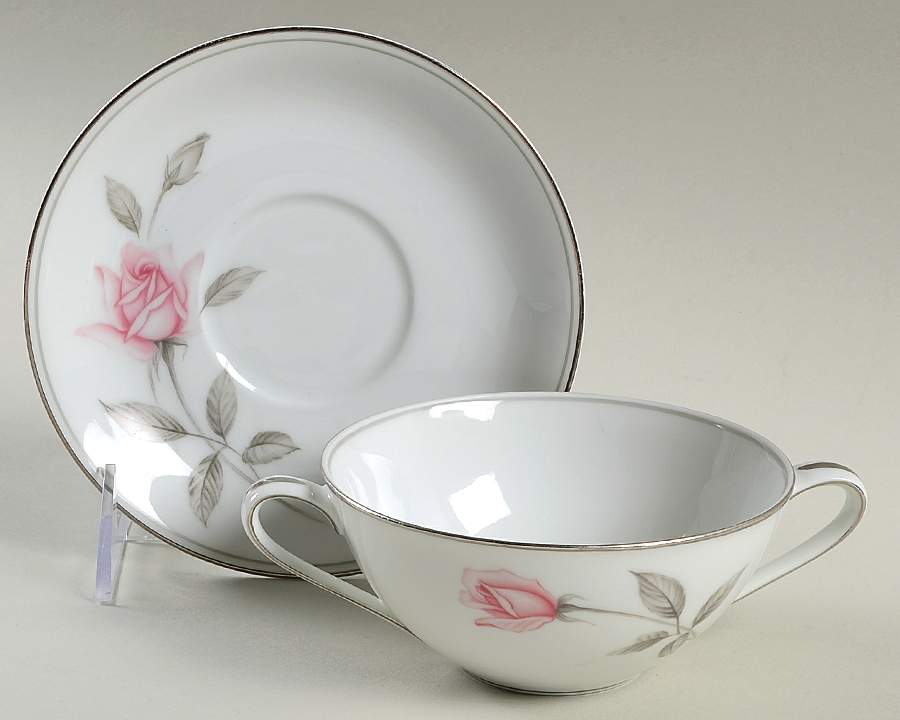 Rosemarie Flat Cream Soup Bowl & Saucer Set by Noritake-1