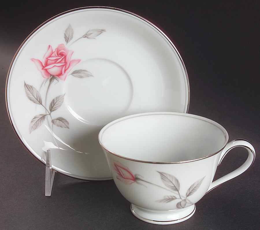 Rosemarie Footed Cup & Saucer Set by Noritake-1