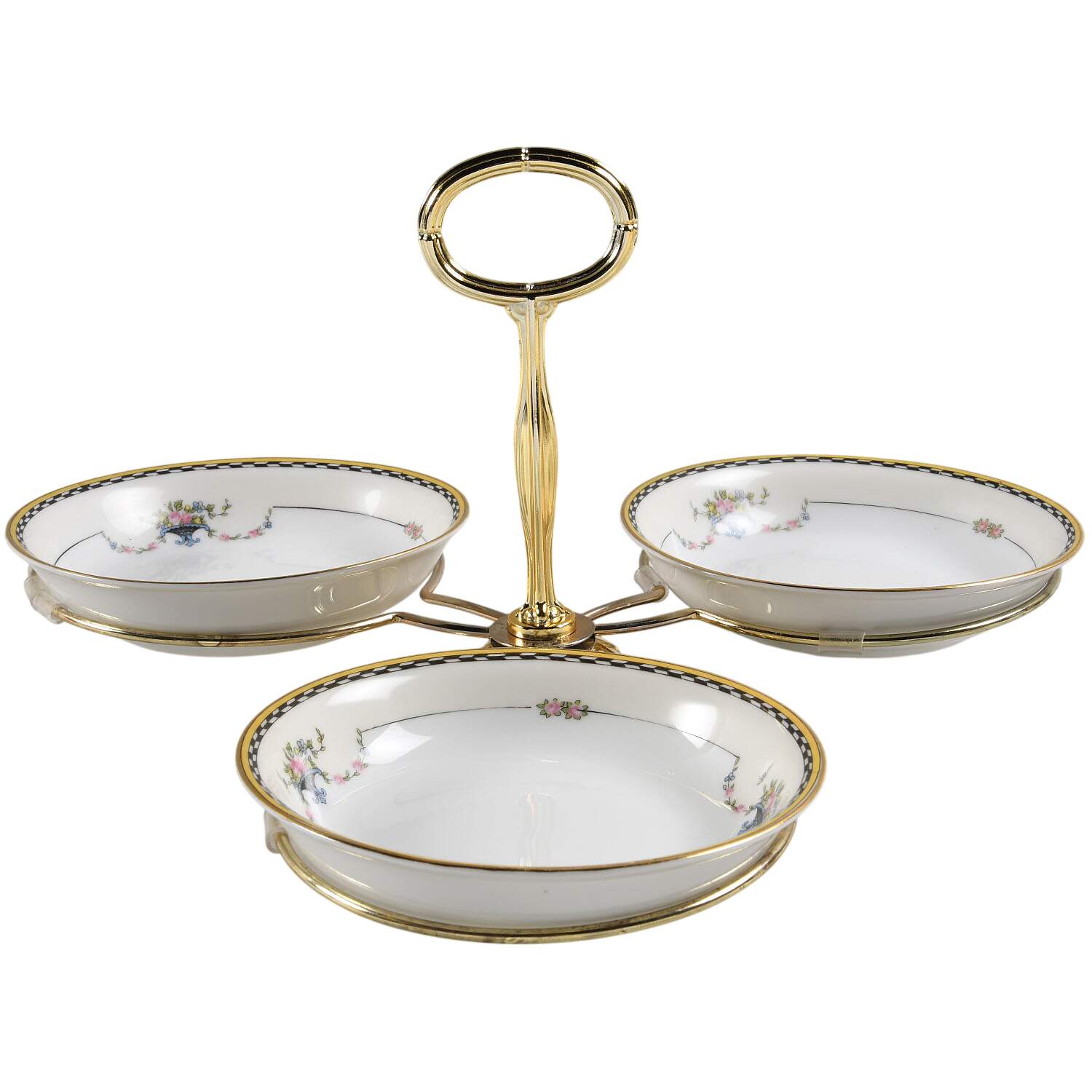 Rosemary 7" x 12" 3-Part Relish & Metal Stand (FR) HC by Noritake-1