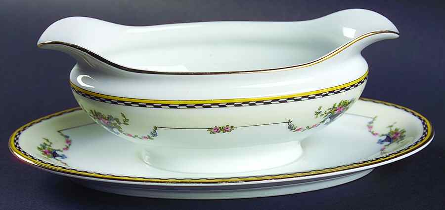 Rosemary Gravy Boat with Attached Underplate by Noritake-1