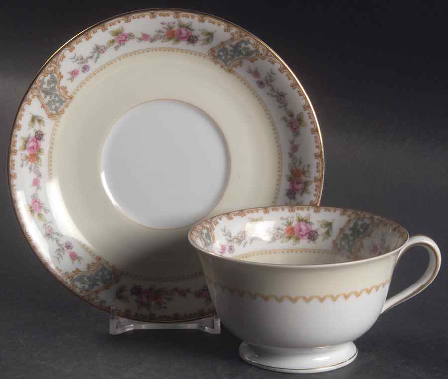 Rosemary Footed Cup & Saucer Set by Noritake-1