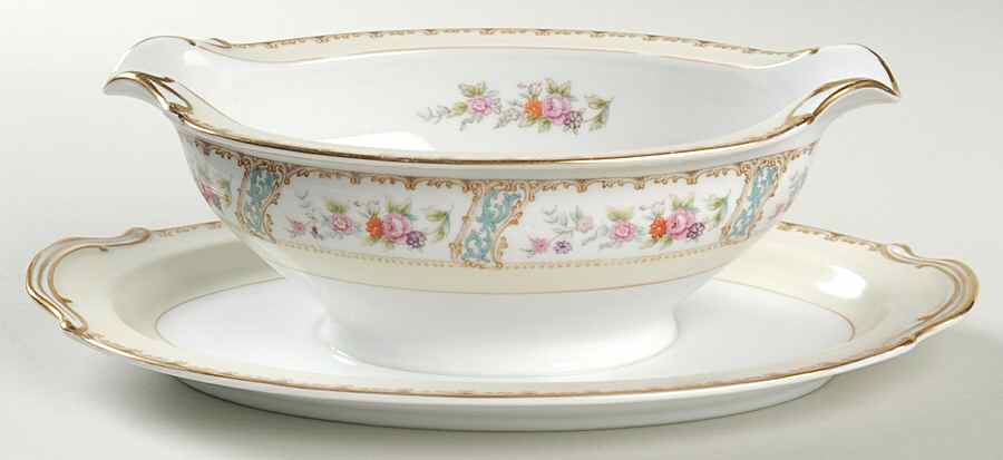 Rosemary Gravy Boat with Attached Underplate by Noritake-1