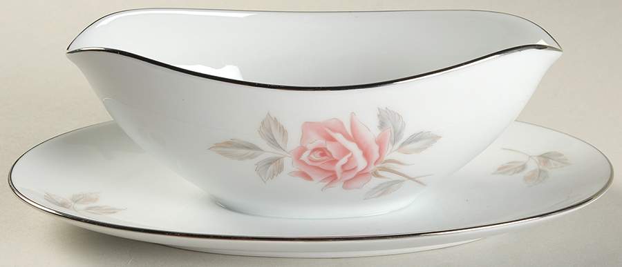 Rosemist Gravy Boat with Attached Underplate by Noritake-1